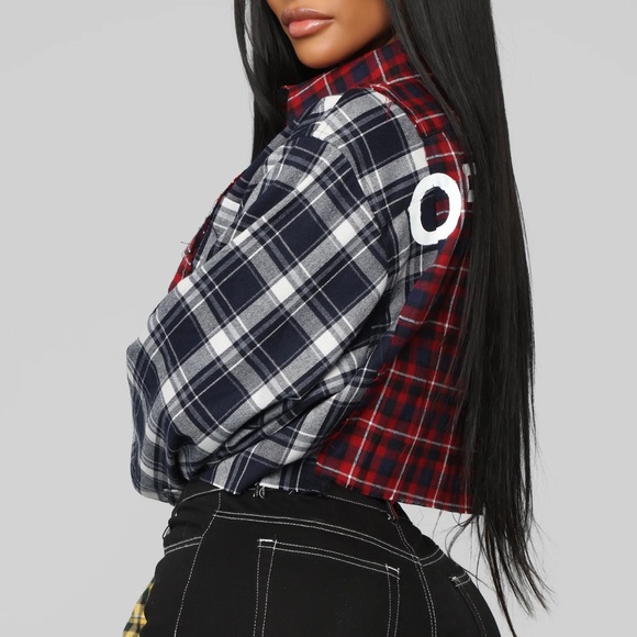 Multi - Plaid Crop Top - Picture 3 of 7